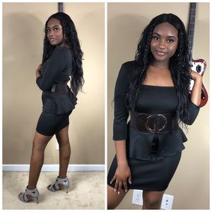 Peplum Dress with square neck.